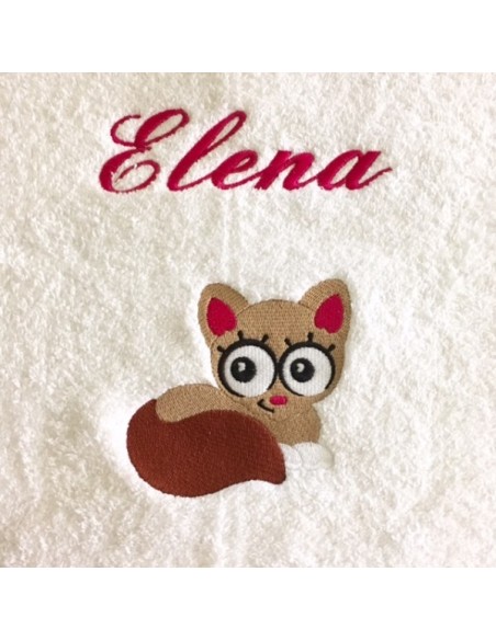 Serviette enfant 50X100 personnalisée avec motif  chat