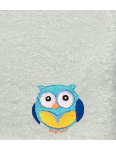 Serviette enfant 50X100 personnalisée avec motif chouette