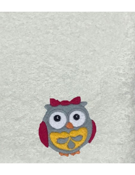 Cape de bain personnalisée avec motif chouette fille