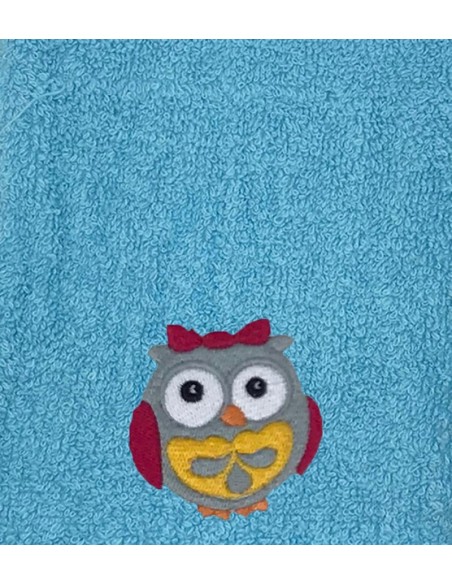 Cape de bain personnalisée avec motif chouette fille