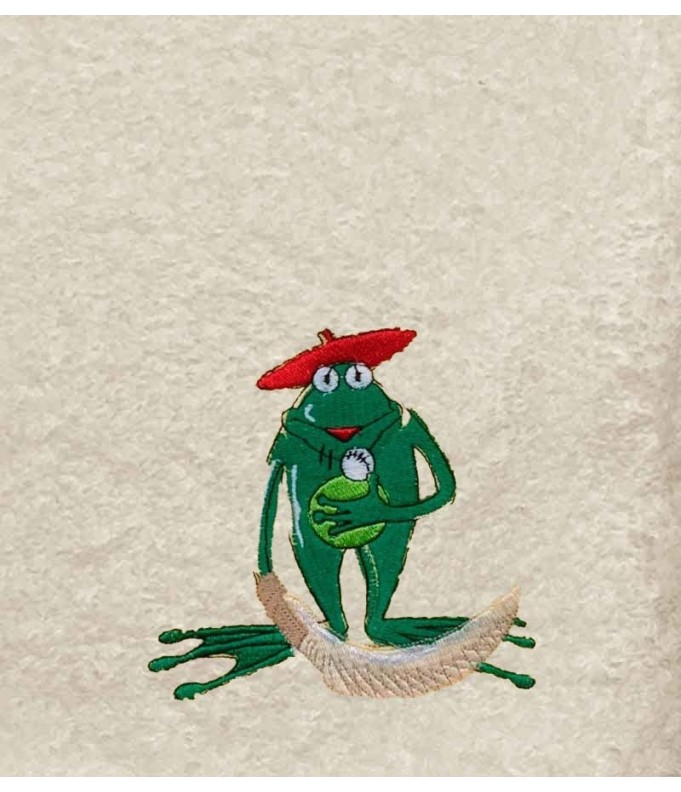 Drap de Bain Grenouille Béret Personnalisé