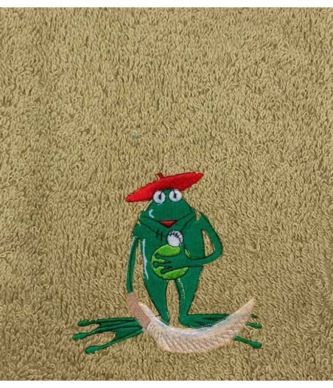 Drap de Bain Grenouille Béret Personnalisé