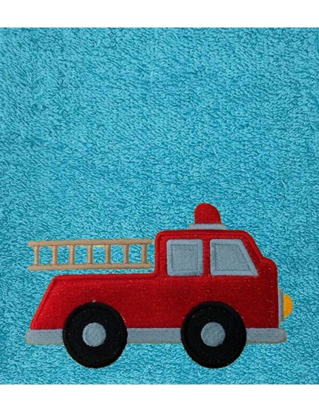 Drap de Bain Camion de Pompiers Personnalisé 70X140