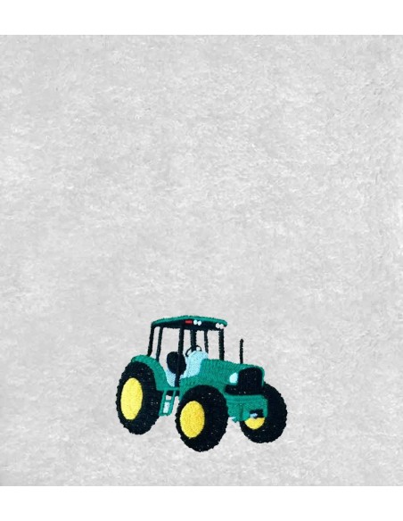 Drap de Bain Tracteur Vert Personnalisé 70X140