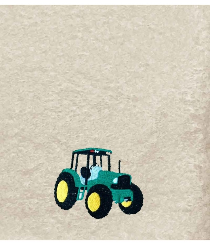 Drap de Bain Tracteur Vert Personnalisé 70X140