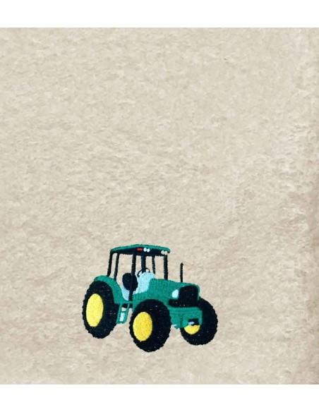 Drap de Bain Tracteur Vert Personnalisé 70X140