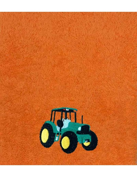Drap de Bain Tracteur Vert Personnalisé 70X140