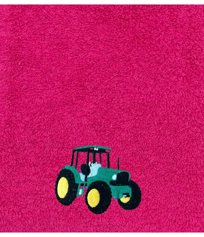 Drap de Bain Tracteur Vert Personnalisé 70X140