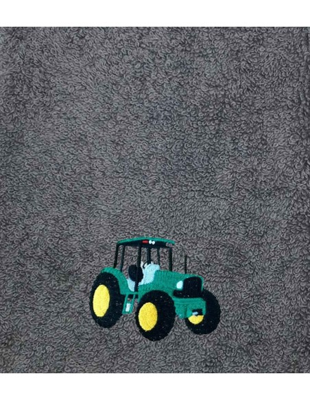 Drap de Bain Tracteur Vert Personnalisé 70X140