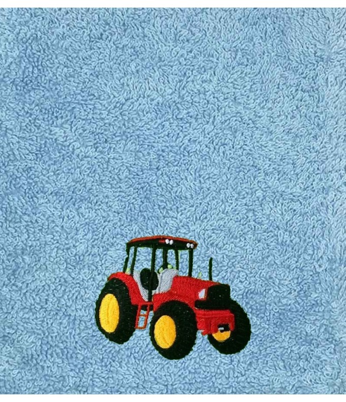 Drap de Bain Tracteur Rouge Personnalisé 70X140