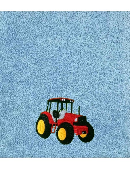Drap de Bain Tracteur Rouge Personnalisé 70X140