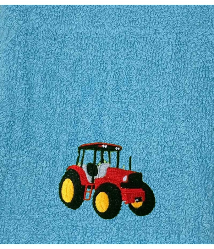 Drap de Bain Tracteur Rouge Personnalisé 70X140