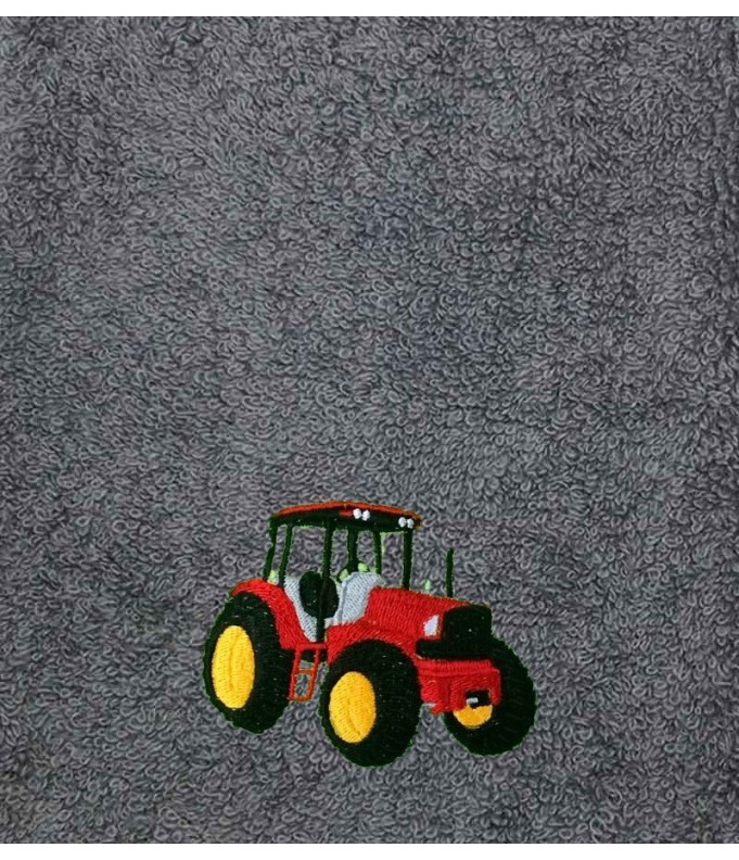 Drap de Bain Tracteur Rouge Personnalisé 70X140