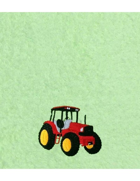 Drap de Bain Tracteur Rouge Personnalisé 70X140