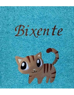 Drap de Bain Minou Personnalisé Prénom 70X140