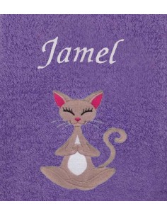 Drap de Bain Chat Zen Personnalisé 70X140