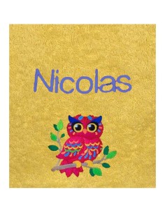 Drap de Bain Chouette 2 Personnalisé 70X140