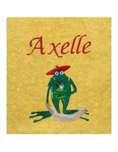 Drap de Bain Grenouille Béret Personnalisé
