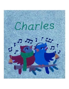 Drap de Bain Oiseaux Noël Personnalisé