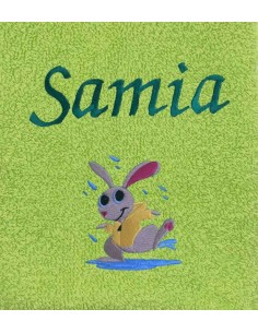 Drap de Bain Lapin sous la Pluie Personnalisé