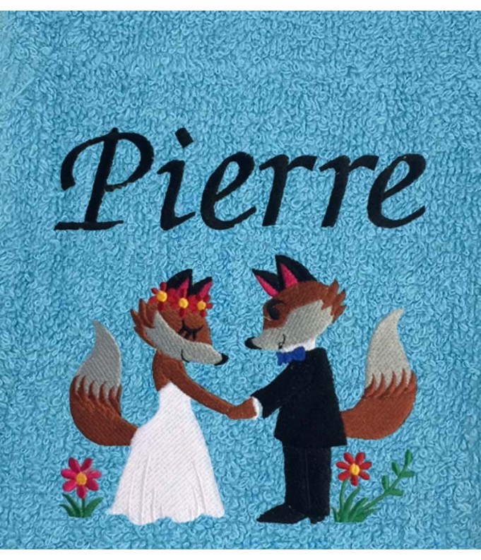 Drap de Bain Renard Mariage Personnalisé
