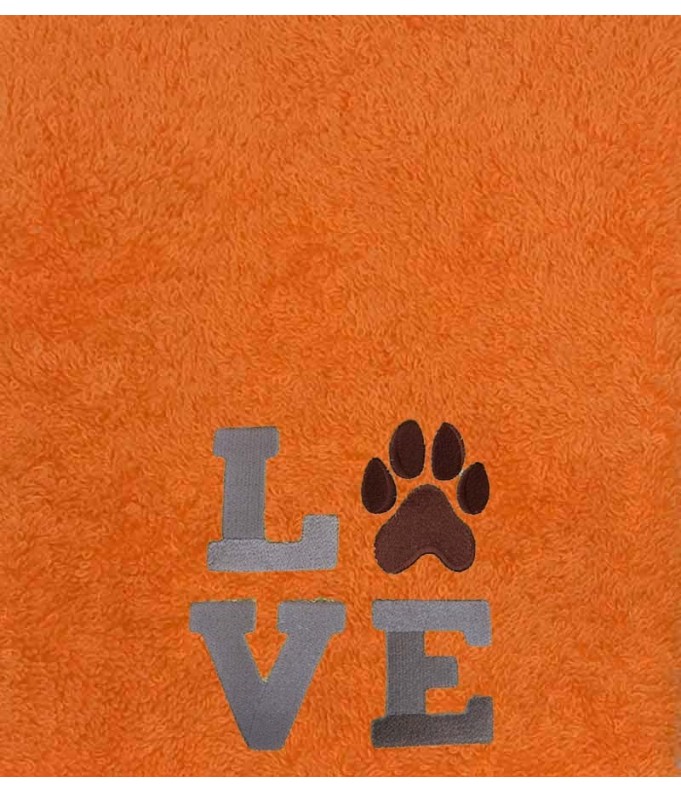 Drap de Bain Amour de Chiot Personnalisé 70X140