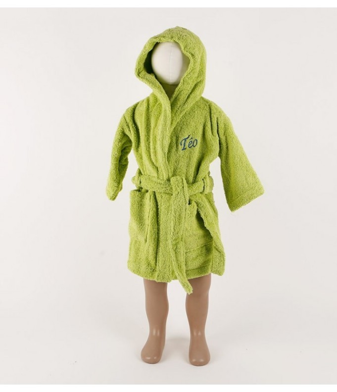 Peignoir brodé enfant personnalisé devant de 8...