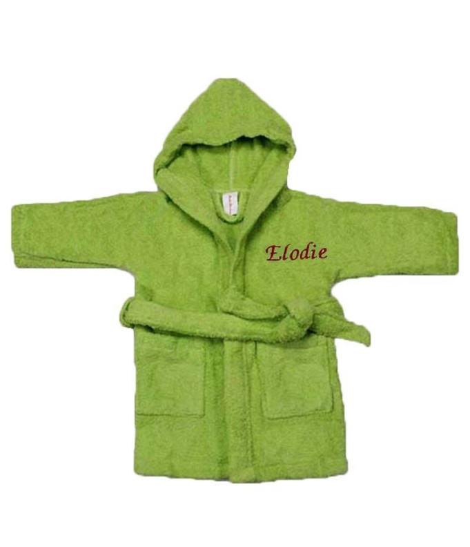 Peignoir brodé enfant personnalisé devant de 8...