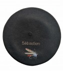 Béret noir Pêche à la mouche personnalisé