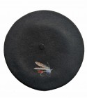 Béret noir Pêche à la mouche personnalisé