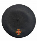Béret croix occitane noir  personnalisé