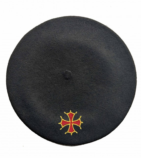 Béret croix occitanne noir