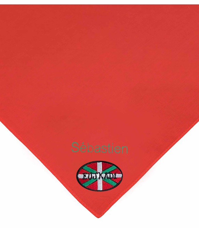 Foulard rouge Euskadi brodé personnalisé