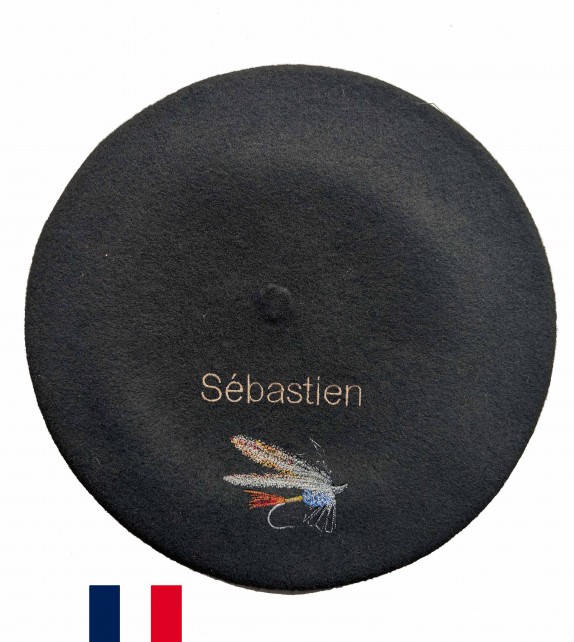 Béret noir Pêche à la mouche fabriqué à Bayonne et...