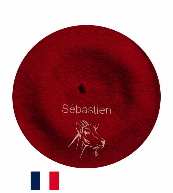 Béret chèvre fabriqué à Bayonne et personnalisé à Osses