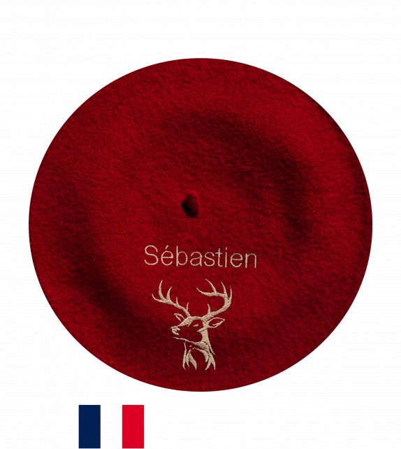 Béret Cerf 2 fabriqué à Bayonne et personnalisé à Osses