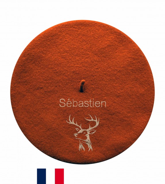 Béret Cerf 2 fabriqué à Bayonne et personnalisé à Osses
