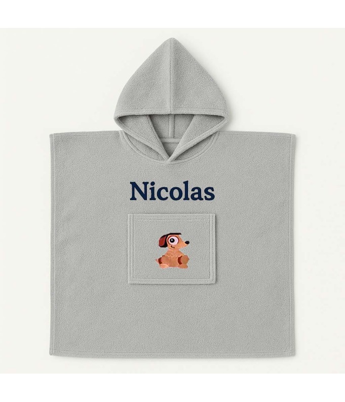 Poncho personnalisé avec motif chien