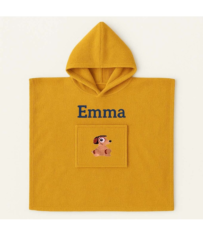 Poncho personnalisé avec motif chien