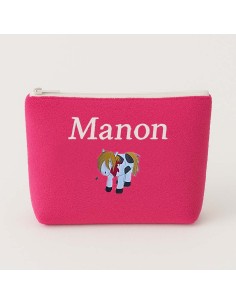 Trousse de toilette personnalisée avec motif  cheval pottok