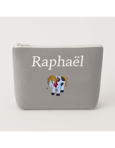 Trousse de toilette personnalisée avec motif  cheval pottok