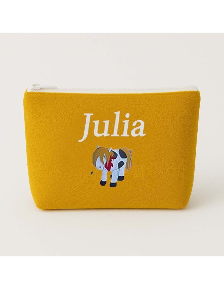 Trousse de toilette personnalisée avec motif  cheval pottok