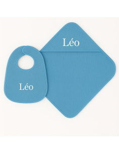 Cadeau naissance: cape et bavoir personnalisés