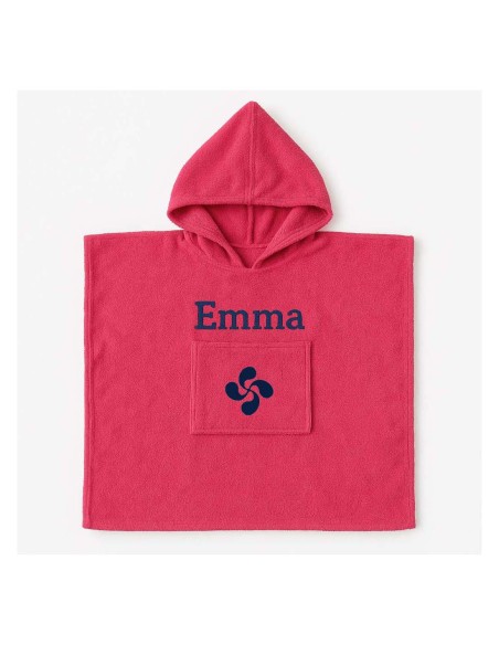Poncho personnalisé avec motif croix Basque