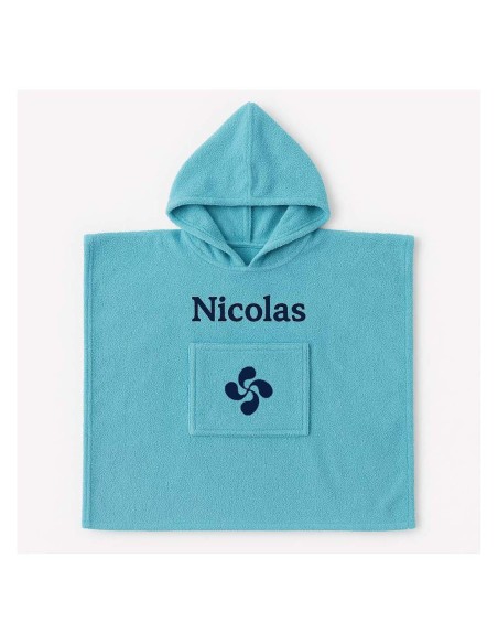 Poncho personnalisé avec motif croix Basque