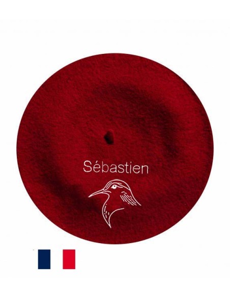 Béret Bécasse 2 fabriqué à Bayonne et personnalisé à Osses personnalisé