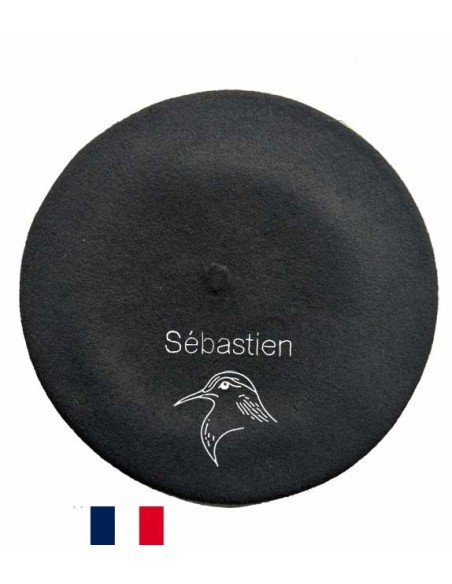 Béret Bécasse 2 fabriqué à Bayonne et personnalisé à Osses personnalisé