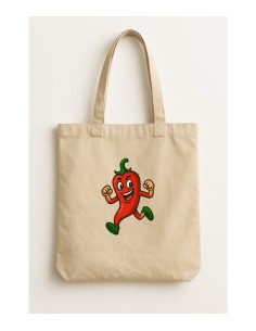 Cabas en coton motif Piment imprimé
