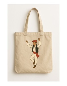 Cabas en coton motif Danseur imprimé