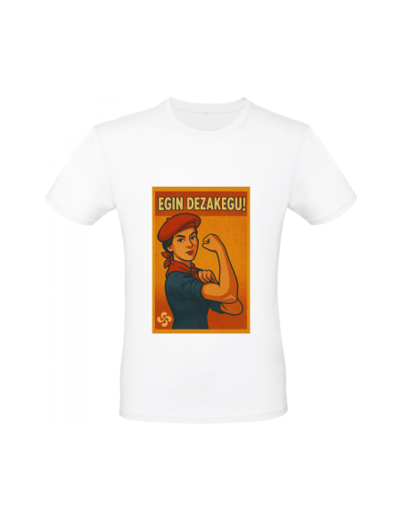 T-shirt en coton "we can do it" – illustration basque imprimée